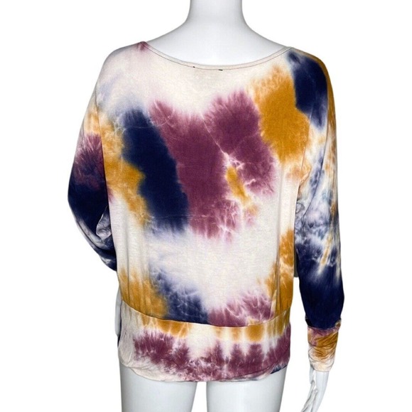 Veronica M Shirt Womens Small Blue White Tie Dye Colorful Casual Bohemian Hippie - Picture 4 of 8